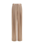 Taupe Straight Pleated Pants 1