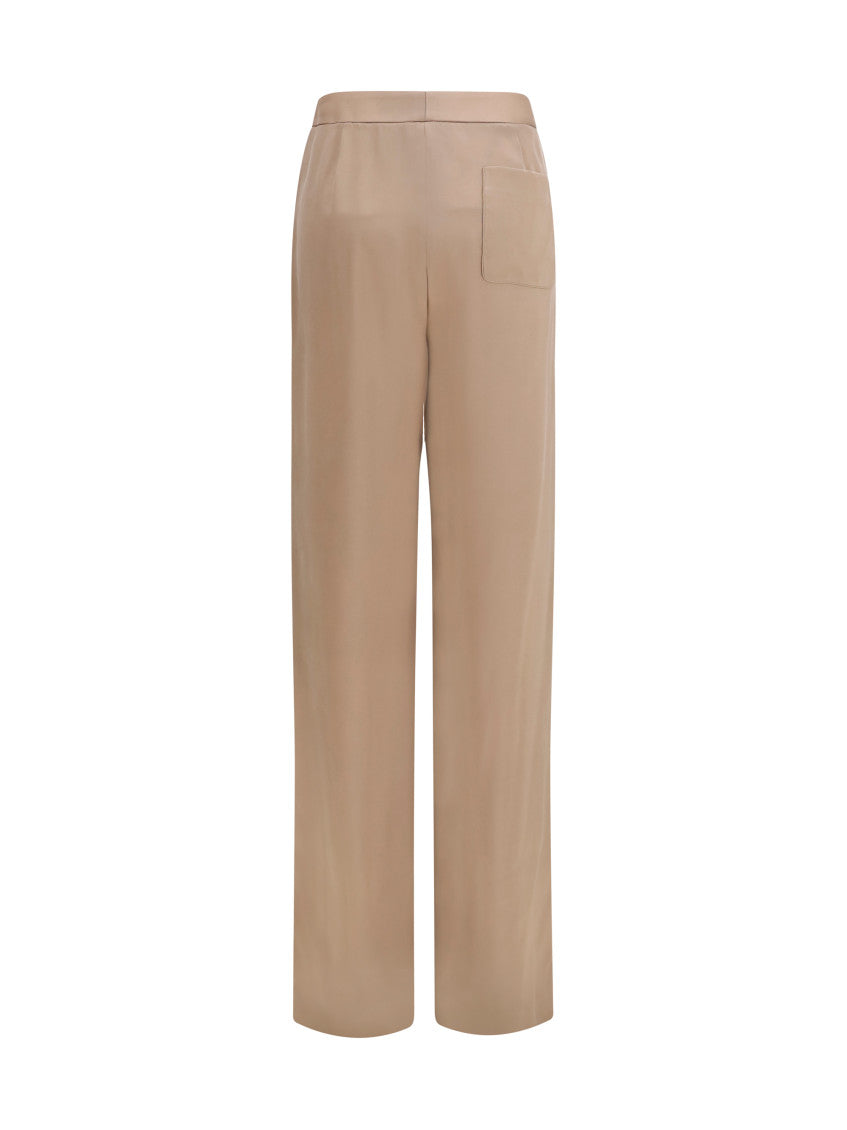 Taupe Straight Pleated Pants 2