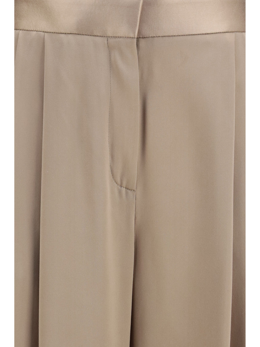 Taupe Straight Pleated Pants 3