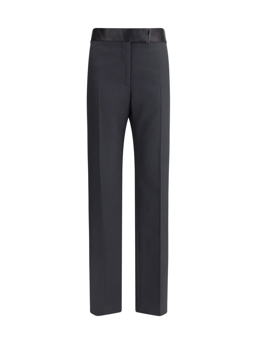 Black Tailored Flat Front Pants 1