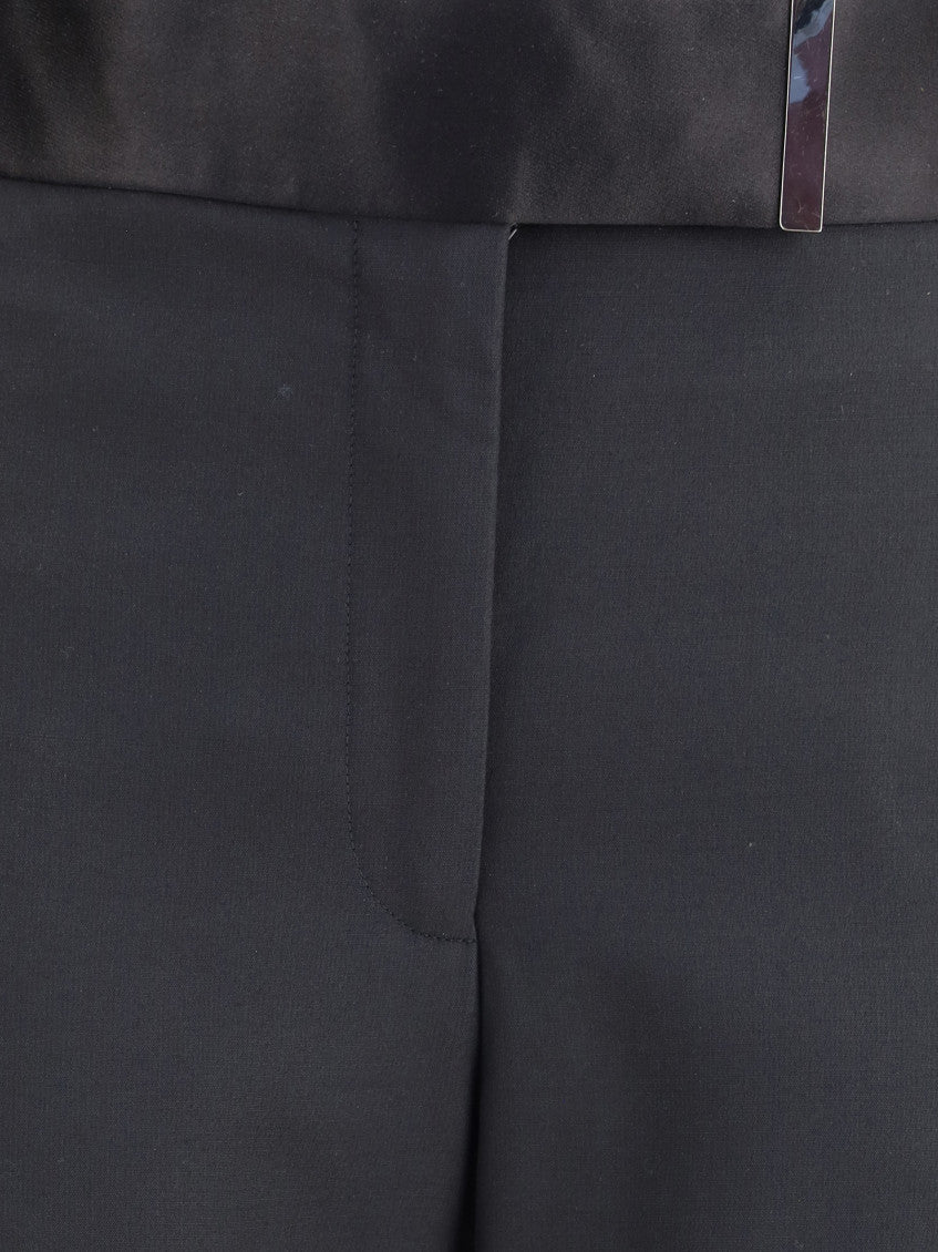 Black Tailored Flat Front Pants 3