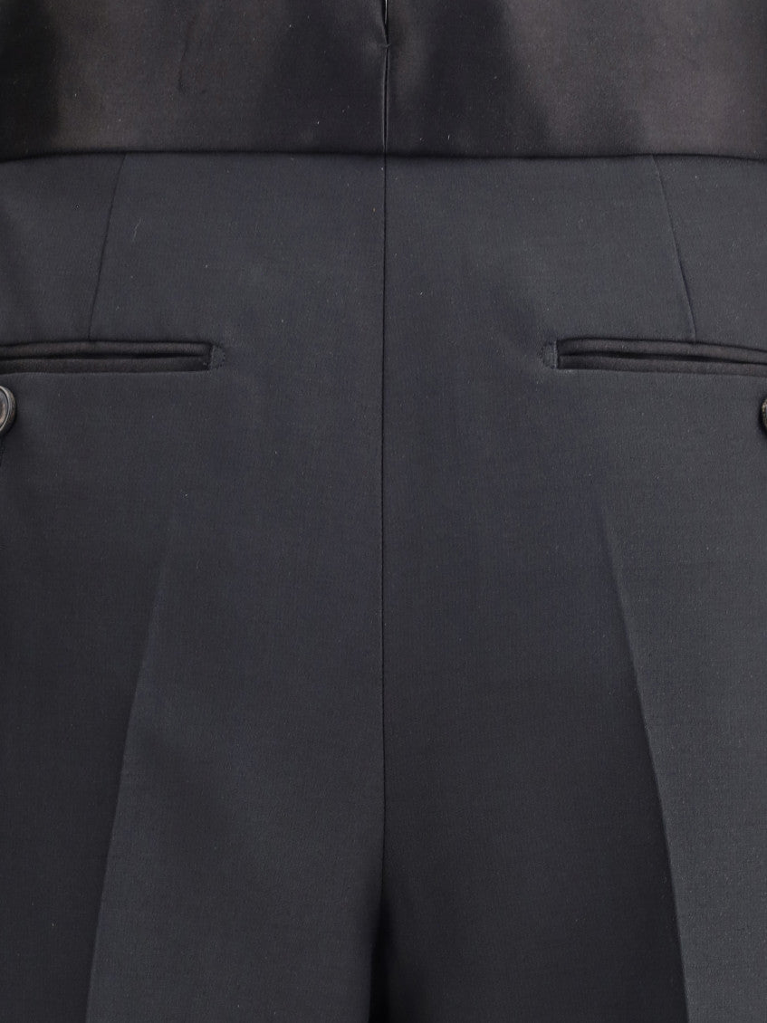Black Tailored Flat Front Pants 4