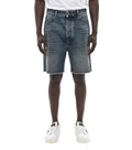 Blue Solid Denim Shorts 1
