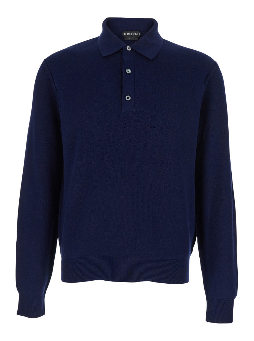 Blue Shirt Collar Polo 1