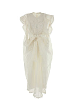 White Embroidered Round Neck Maxi Dress 1