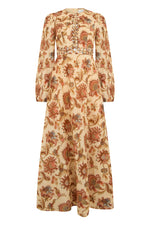 Multicolor Floral Round Neck Maxi Dress 1