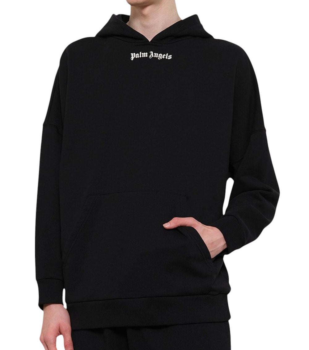 Black Relaxed Logo Hoodie 3