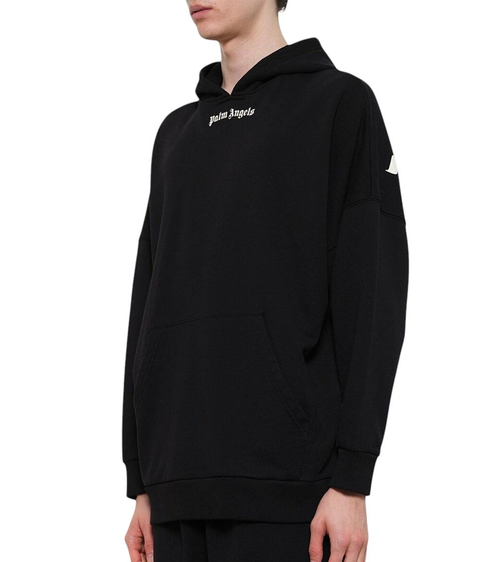 Black Relaxed Logo Hoodie 4