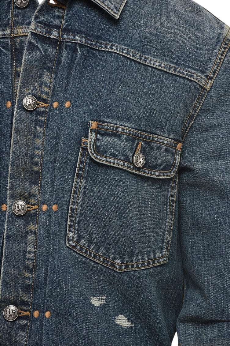 Blue Distressed Denim Jacket 3