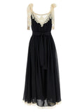 BlackWhite Lace V Neck Maxi Dress 1