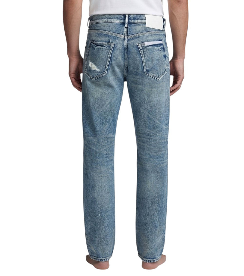 Blue Distressed Mid Rise Jeans 2