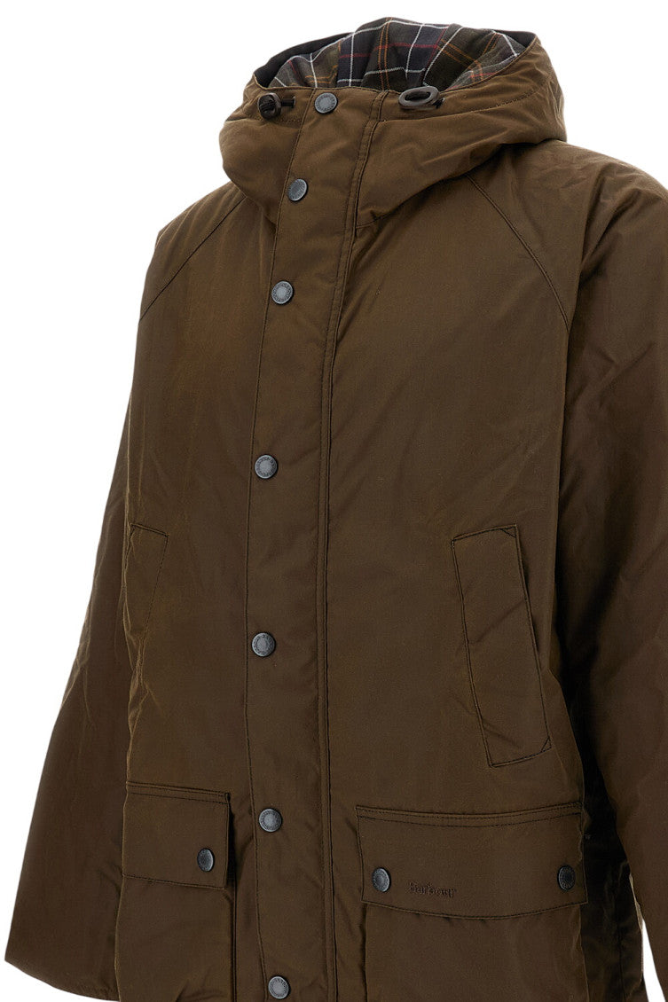 Brown Hooded Waxed Jacket 3