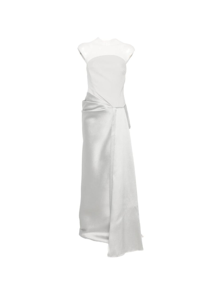 Grey Strapless Full Length Dress 1