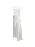 Grey Strapless Full Length Dress 1