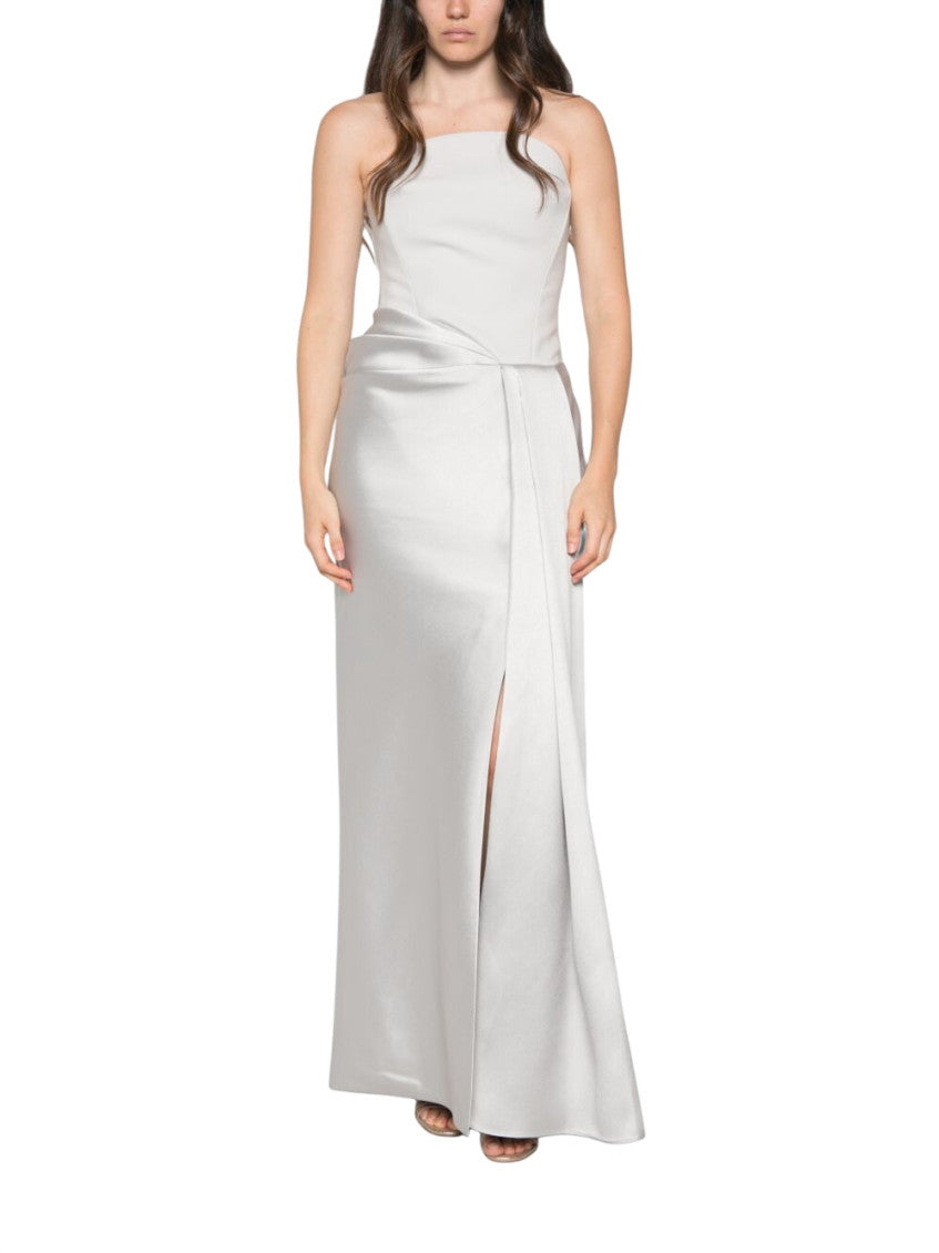 Grey Strapless Full Length Dress 2