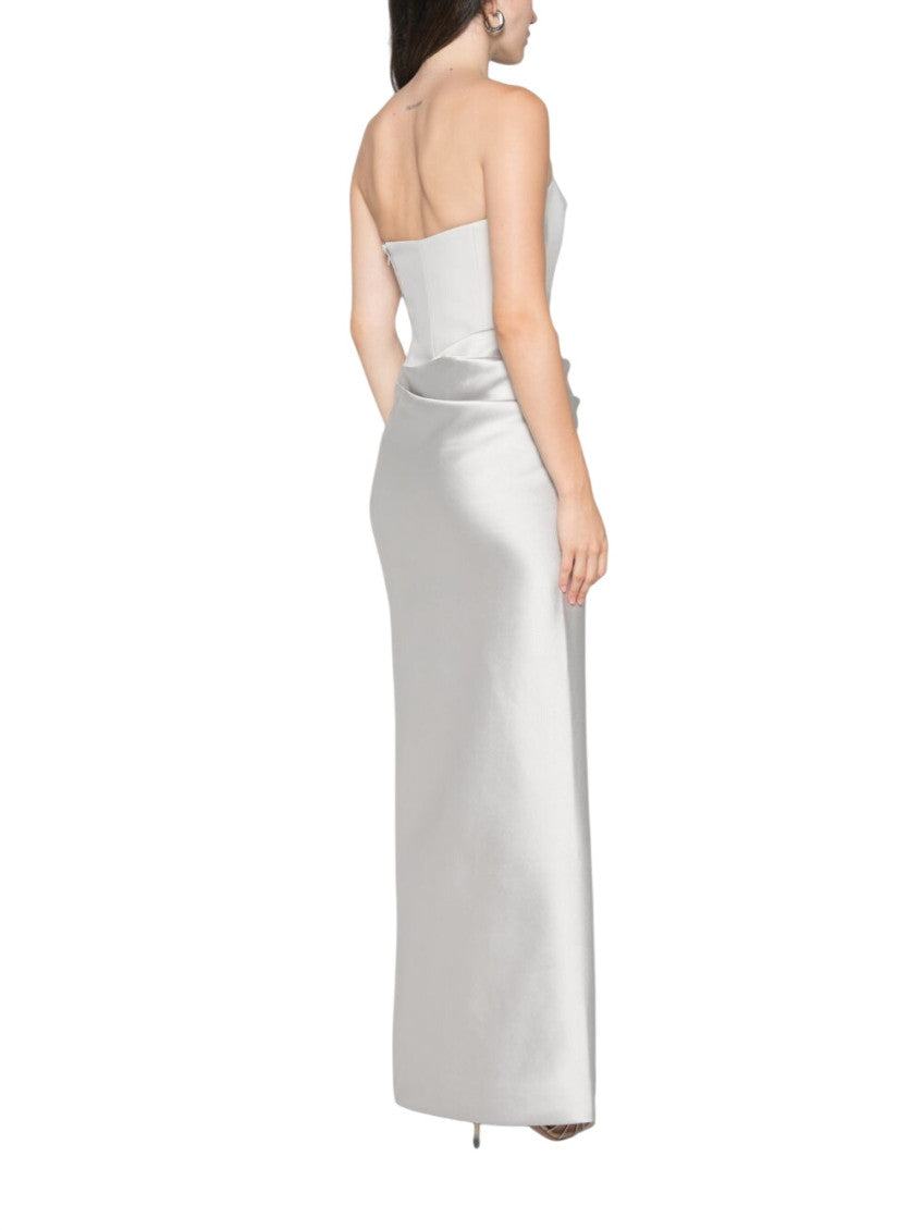Grey Strapless Full Length Dress 3