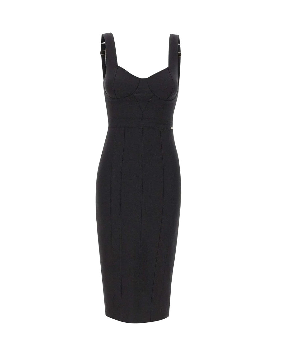 Black Sweet Heart Neck Midi Dress 1