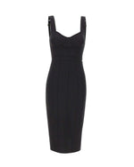 Black Sweet Heart Neck Midi Dress 1