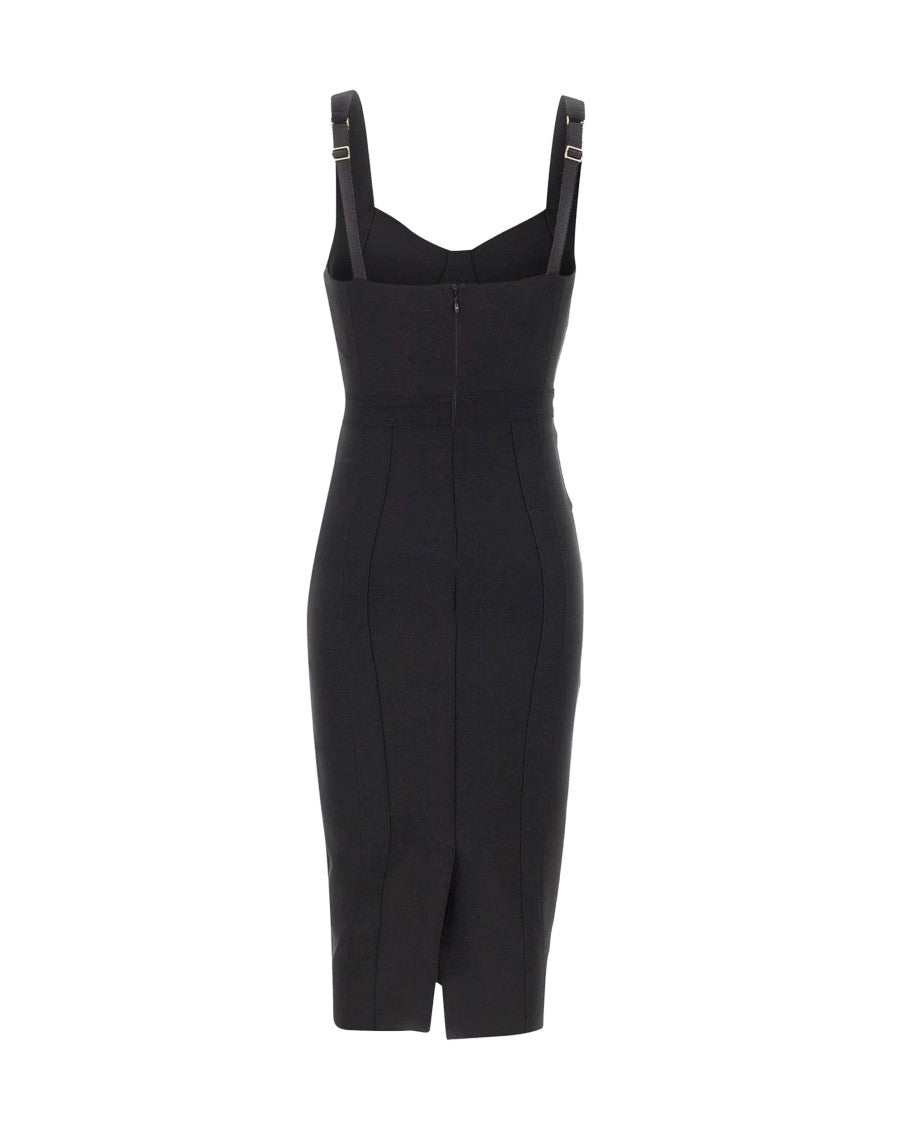Black Sweet Heart Neck Midi Dress 2