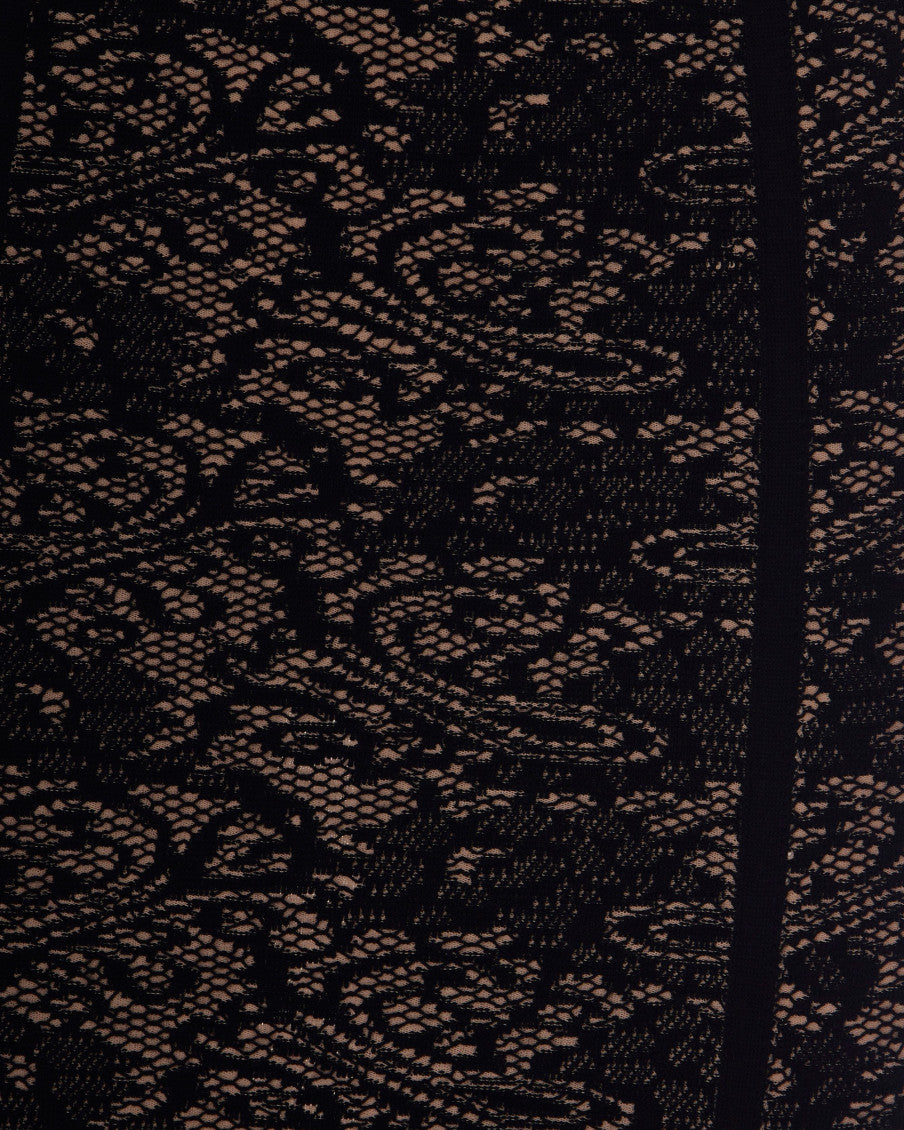 Black Jacquard V Neck Dress 4