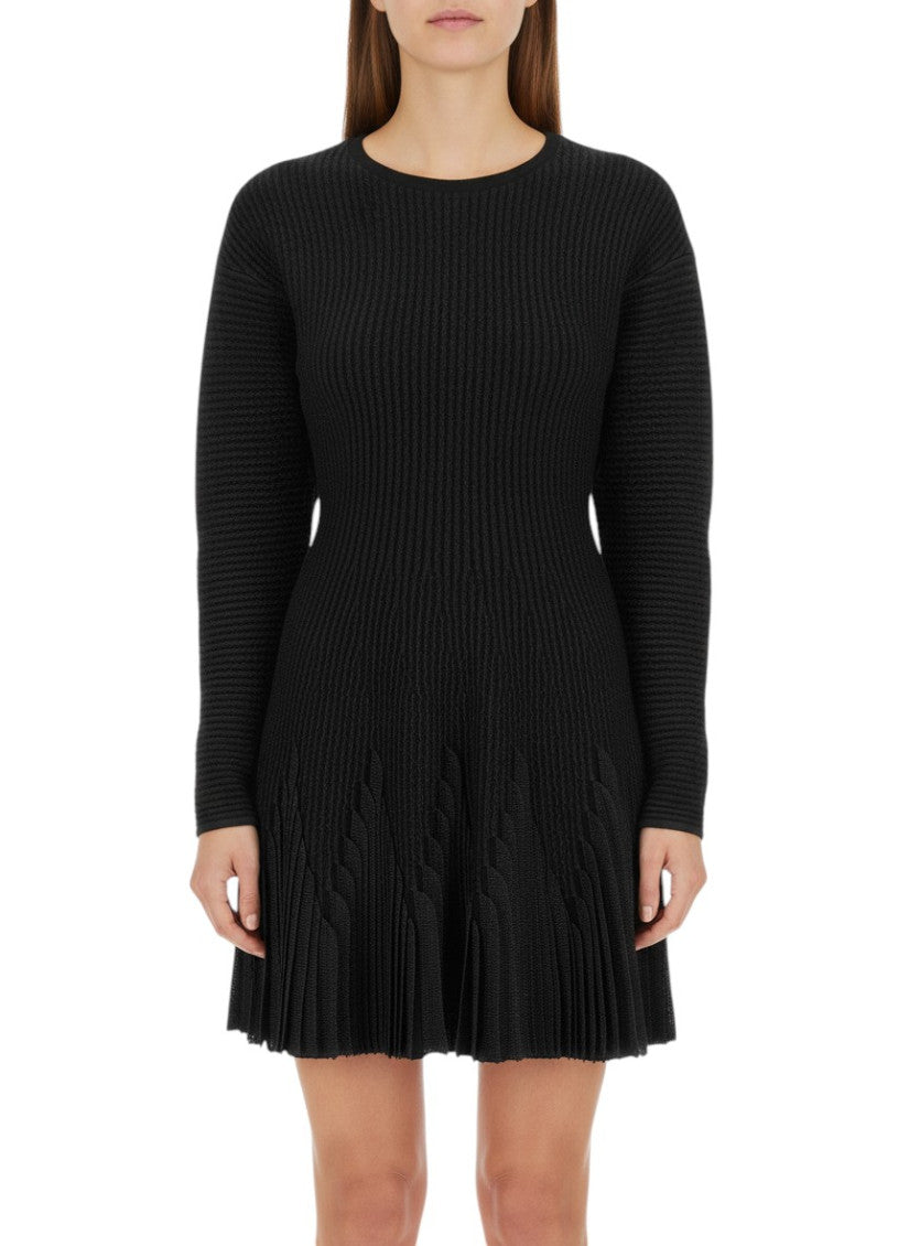 Black Crew Neck Mini Dress 3