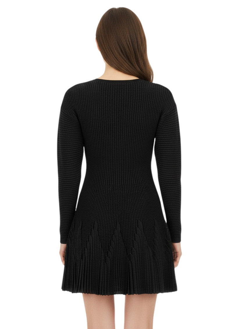 Black Crew Neck Mini Dress 4