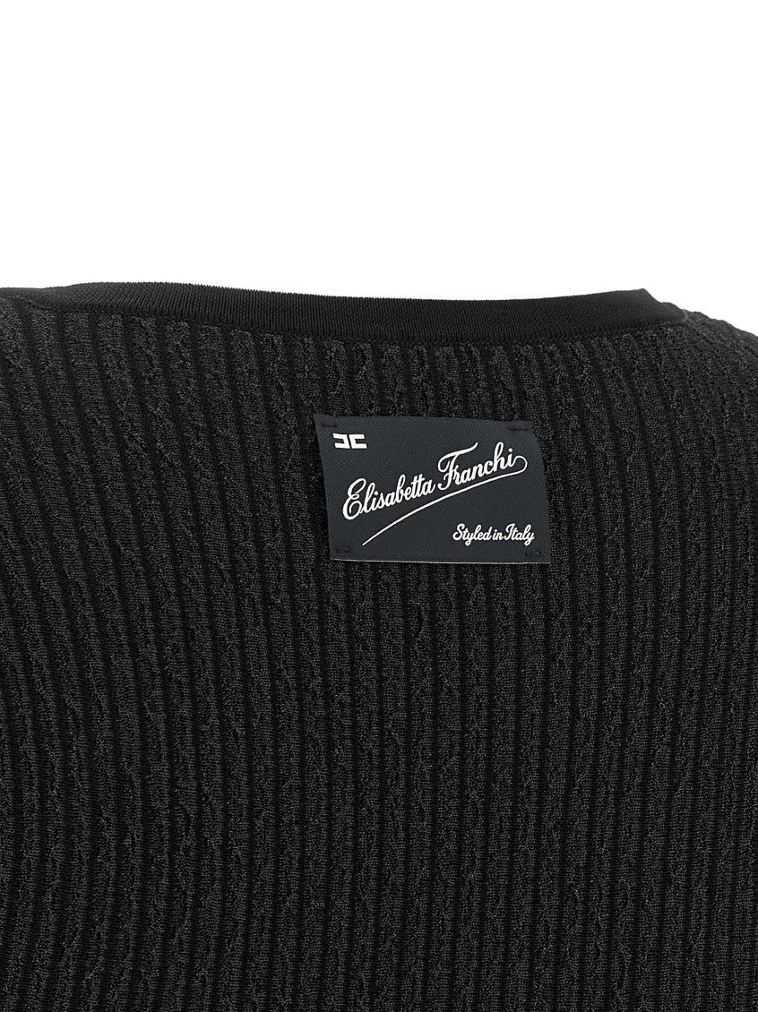 Black Crew Neck Mini Dress 6