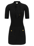 Black Mock Collar Mini Dress 1