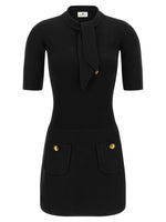 Black Mock Collar Mini Dress 1
