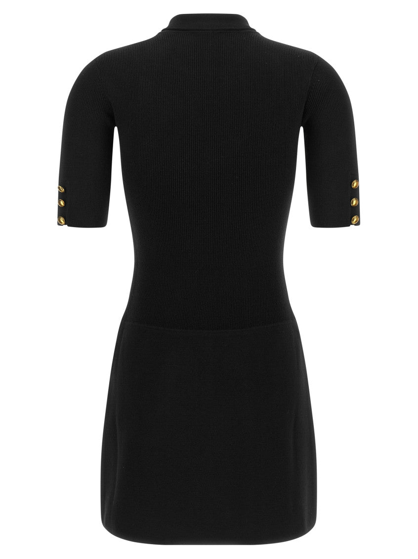Black Mock Collar Mini Dress 2