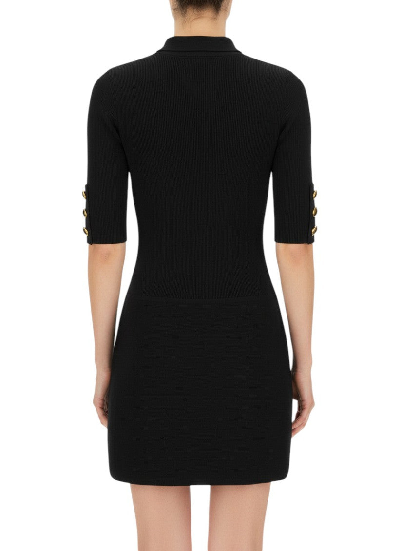 Black Mock Collar Mini Dress 4
