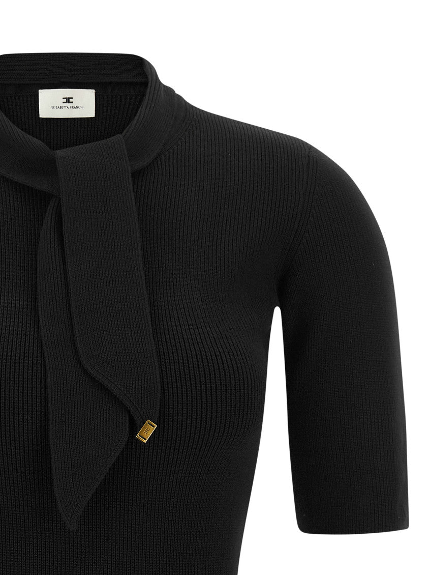 Black Mock Collar Mini Dress 5