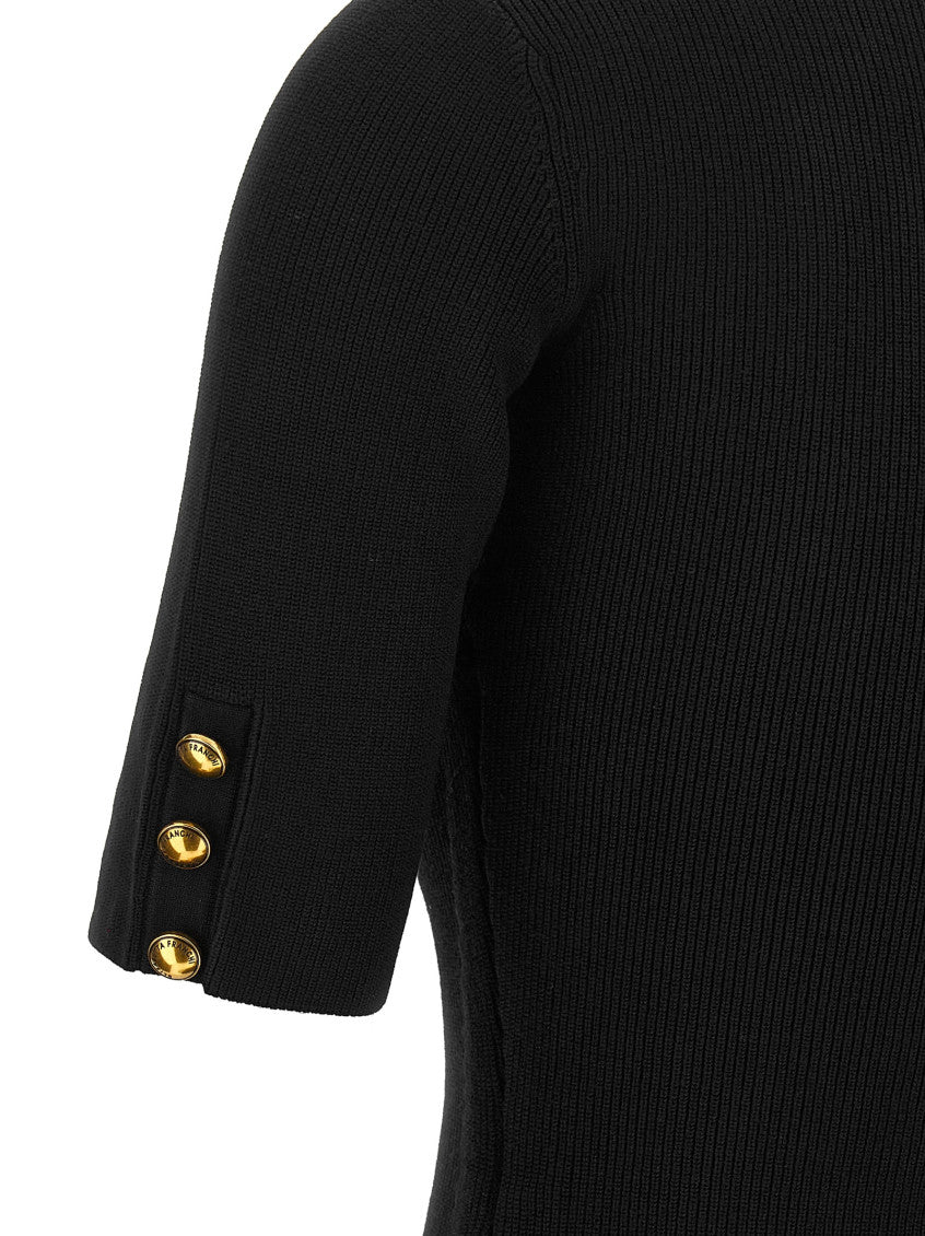 Black Mock Collar Mini Dress 6