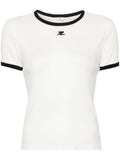 White Embroidered Logo T-Shirt 1