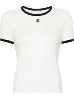 White Embroidered Logo T-Shirt 1