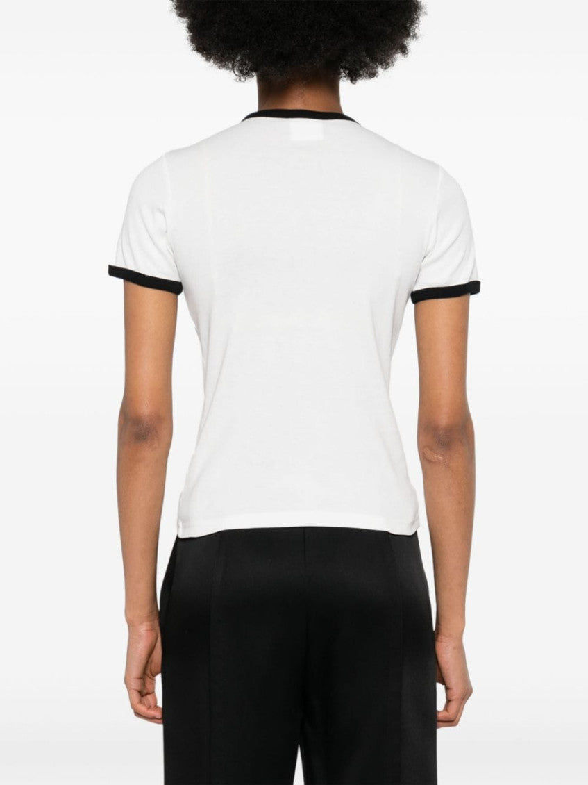 White Embroidered Logo T-Shirt 2