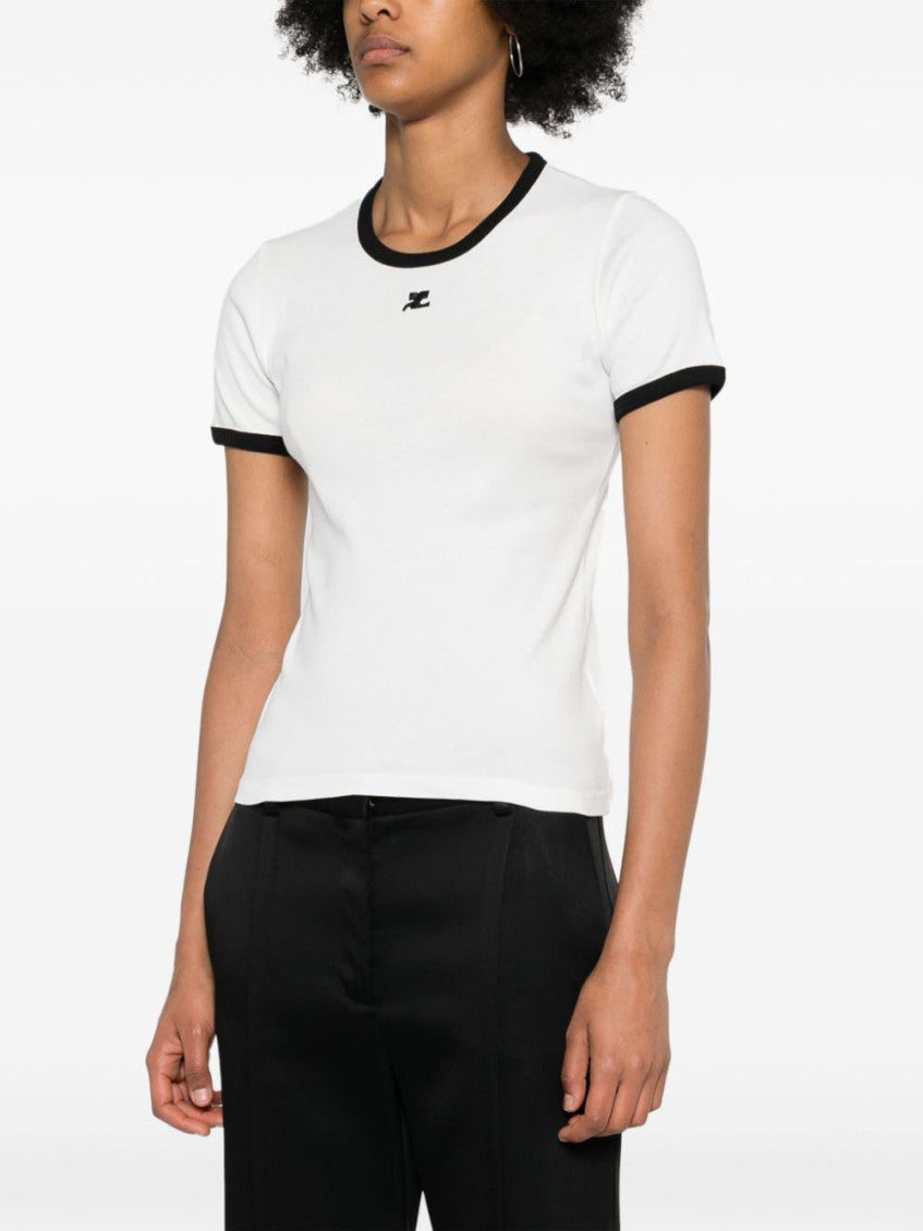 White Embroidered Logo T-Shirt 3