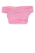 Pink Ruffed Cropped Top 1