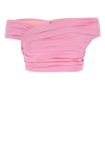 Pink Ruffed Cropped Top 1