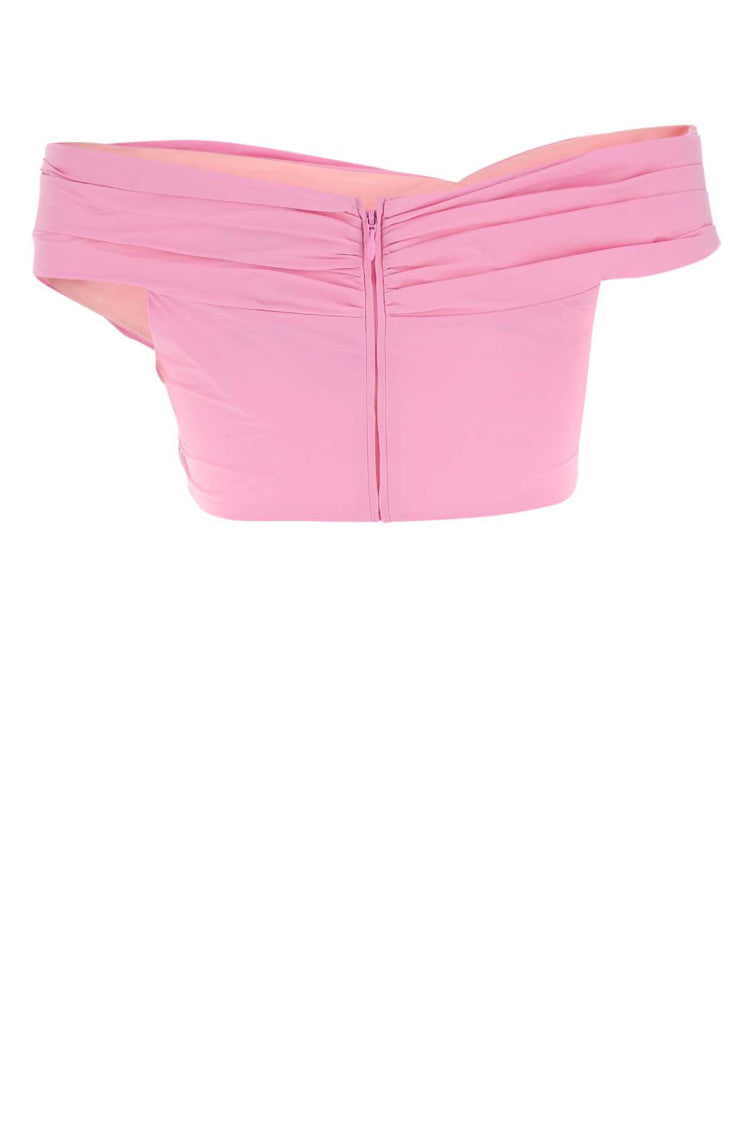 Pink Ruffed Cropped Top 2