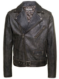Black leather biker jacket 1