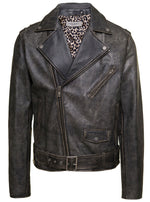 Black leather biker jacket 1