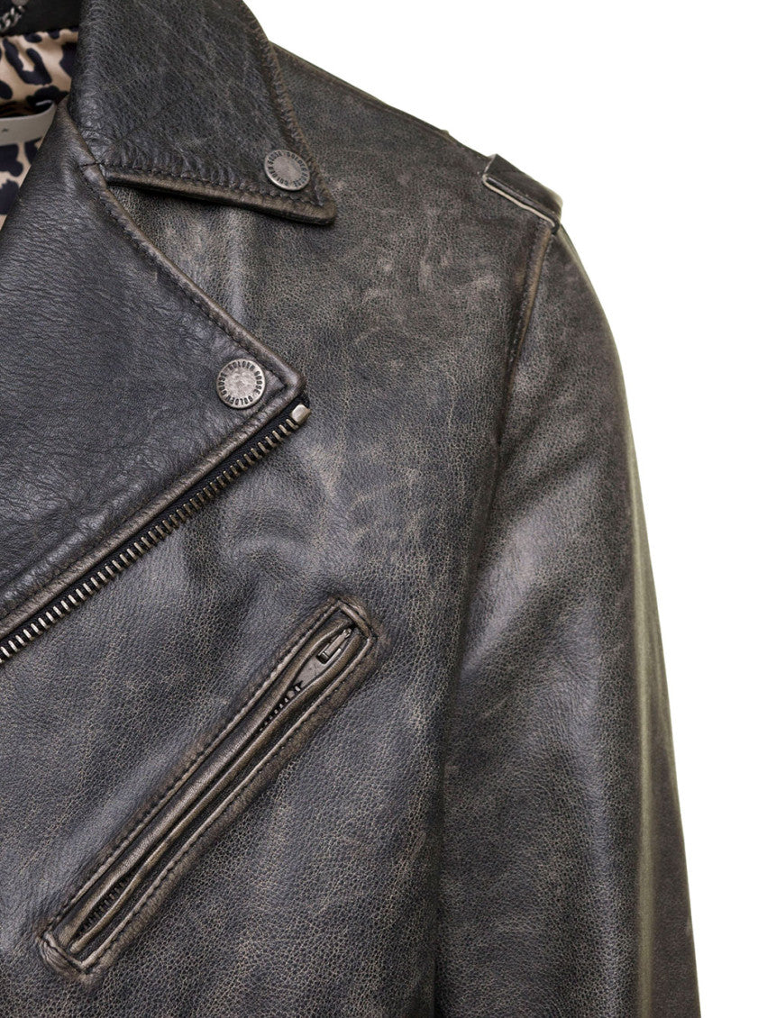 Black leather biker jacket 3