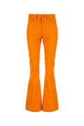Orange Leather Bootcut Leg Trousers 1