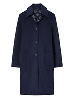 Blue Wool Jacquard Coat 1