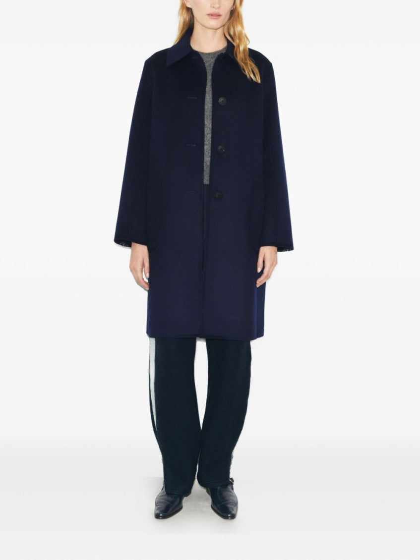 Blue Wool Jacquard Coat 2