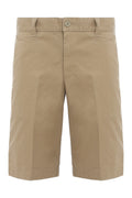 Beige Solid Bermuda Shorts 1