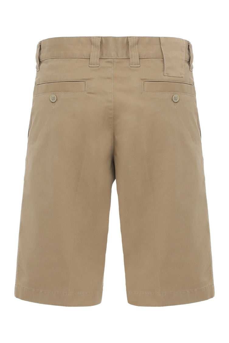 Beige Solid Bermuda Shorts 2