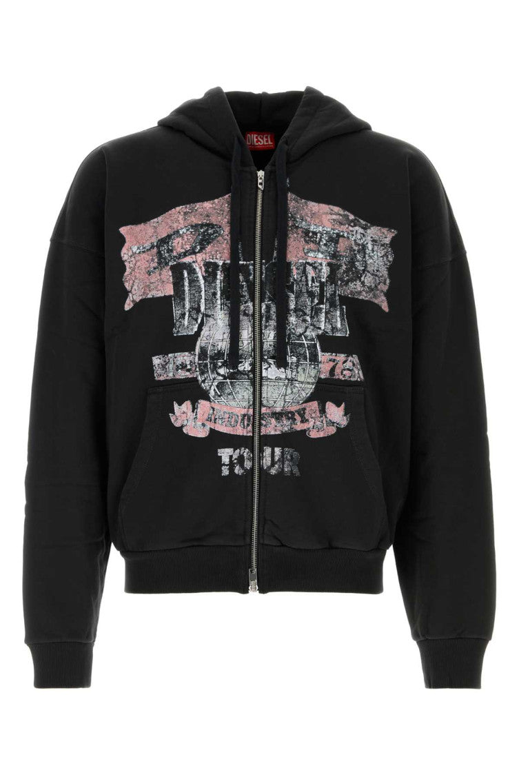 Black Graphic Print Hoodie 1