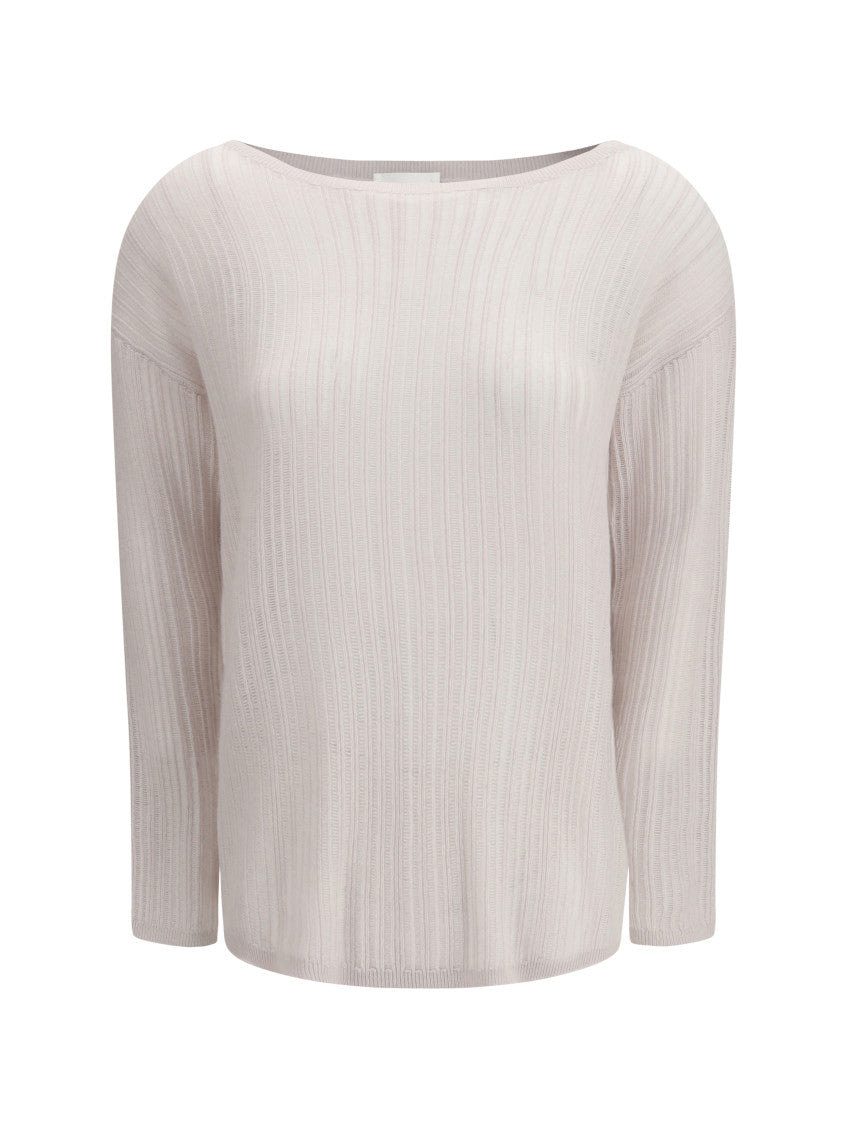White Boat Neck Sweater 1